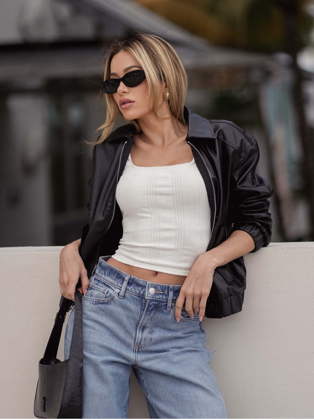 Express Ivory Ribbed Tank Top